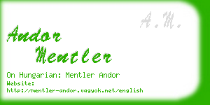 andor mentler business card